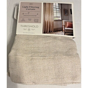 THRESHOLD Cream Space Dyed Light Filtering Textured Weave Curtain Panel 54 x 95